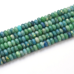 Green&Blue Cloud Stone+Synthetic Opal Plain Rondelles, Approx 2x4mm~5x8mm, Approx 38cm/strand