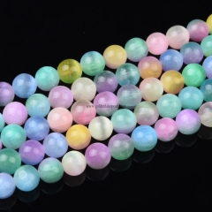 Dyed Multicolor Color Selenite Plain Rounds, Approx 6-10mm, Approx 38cm/strand