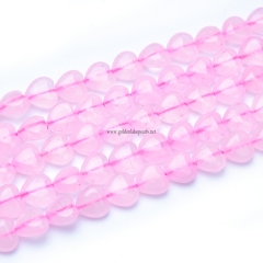 Rose Quartz Hearts, Approx 8-12mm, Approx 38cm/strand