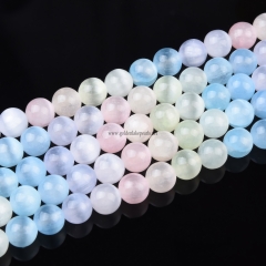 Dyed Ombre Color Selenite Plain Rounds, Approx 6-10mm, Approx 38cm/strand
