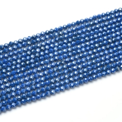 Dark Royalblue Cubic Zirconia Faceted Rounds, Approx 2-5mm, 38cm/strand