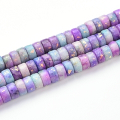 Blue&Purple Cloud Stone+Synthetic Opal Wheels, Approx 2x4mm~3x8mm, Approx 38cm/strand