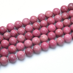 A Grade Chinese Rhodonite Plain Rounds, Approx 4mm-12mm, Approx 38cm/strand