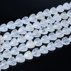 Clear Quartz Hearts, Approx 8-12mm, Approx 38cm/strand