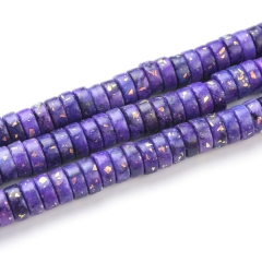 Dark Purple Cloud Stone+Synthetic Opal Wheels, Approx 2x4mm~3x8mm, Approx 38cm/strand