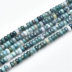 Moss Agate Plain Rondelles, Approx 2x4mm, Approx 38cm/strand