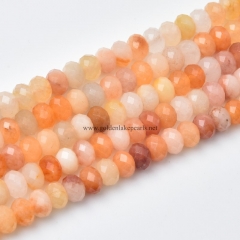 Quartzite Jade Faceted Rondelles, Sharp Facets, Approx 5x8mm, Approx 38cm/strand