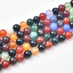Multicolor Agate Plain Rounds, Approx 8-10mm, Approx 38cm/strand