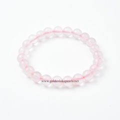 Rose Quartz Plain Rounds Stretch Bracelets, Approx 6-10mm, Sell by Piece