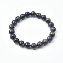 Natural Blue Tiger Eye Plain Rounds Stretch Bracelets, Approx 8mm, Sell by Piece