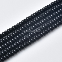 Black Agate Plain Rondelles, Approx 2x4mm, Approx 38cm/strand
