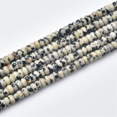 Dalmatian Jasper Plain Rondelles, Approx 2x4mm, Approx 38cm/strand