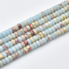 Synthetic Aqua Terra Jasper Plain Rondelles, Approx 2x4mm, Approx 38cm/strand