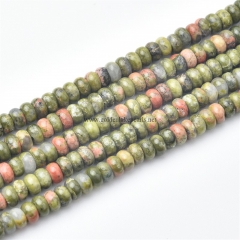 Unakite Plain Rondelles, Approx 2x4mm, Approx 38cm/strand