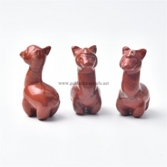 Red Jasper Carved Alpacos Sculpture Display Decorations, Approx 23x44x18.5mm, Sell by Piece