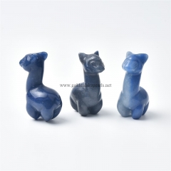 Blue Aventurine Carved Alpacos Sculpture Display Decorations, Approx 23x44x18.5mm, Sell by Piece