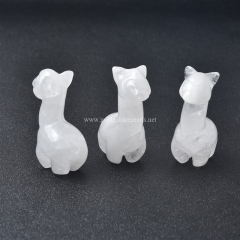 Clear Quartz Carved Alpacos Sculpture Display Decorations, Approx 23x44x18.5mm, Sell by Piece