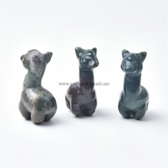Fancy Jasper Carved Alpacos Sculpture Display Decorations, Approx 23x44x18.5mm, Sell by Piece