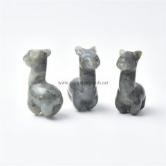 Labradorite Carved Alpacos Sculpture Display Decorations, Approx 23x44x18.5mm, Sell by Piece