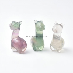 Multicolor Fluorite Carved Alpacos Sculpture Display Decorations, Approx 23x44x18.5mm, Sell by Piece