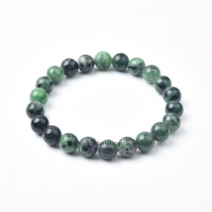 Ruby Zoisite Plain Rounds Stretch Bracelets, Approx 8-10mm, Sell by Piece