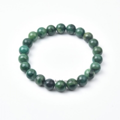 African Green Jade Plain Rounds Stretch Bracelets, Approx 8-10mm, Sell by Piece