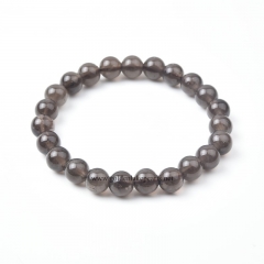 A Grade Smoky Quartz Plain Rounds Stretch Bracelets, Approx 8-10mm, Sell by Piece