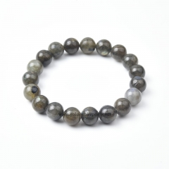 Labradorite Plain Rounds Stretch Bracelets, Approx 10mm, Sell by Piece