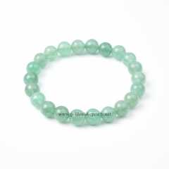 Green Strawberry Quartz Plain Rounds Stretch Bracelets, Approx 8mm, Sell by Piece