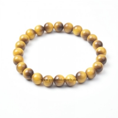 Faux Golden Tiger Eye Plain Rounds Stretch Bracelets, Approx 8-10mm, Sell by Piece