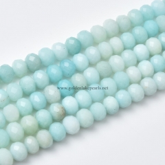 Amazonite Faceted Rondelles, Sharp Facets, Approx 5x8mm, Approx 38cm/strand