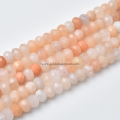 Pink Aventurine Faceted Rondelles, Sharp Facets, Approx 5x8mm, Approx 38cm/strand