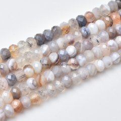 Botswana Agate Faceted Rondelles, Sharp Facets, Approx 5x8mm, Approx 38cm/strand