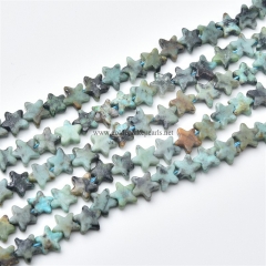African Turquoise Flat Stars, Approx 6mm, Approx 38cm/strand