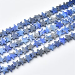 Chinese Amazonite Flat Stars, aLapis Lazuli(Dyed) Flat Stars, Approx 6mm, Approx 38cm/strandApprox 6mm, Approx 38cm/strand