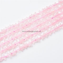 Rose Quartz Flat Stars, Approx 6mm, Approx 38cm/strand