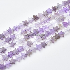 Amethyst Flat Stars, Approx 6mm, Approx 38cm/strand