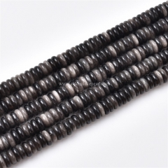Silver Obsidian Plain Rondelles, Approx 2.5x6mm, Approx 38cm/strand