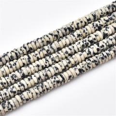 Dalmatian Jasper Plain Rondelles, Approx 2.5x6mm, Approx 38cm/strand