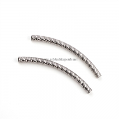 Stainless Steel Embossing Curved Tubes, Approx 3x40mm, Sell by Piece