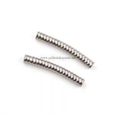 Stainless Steel Embossing Curved Tubes, Approx 4x30mm, Sell by Piece