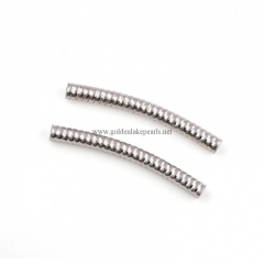 Stainless Steel Embossing Curved Tubes, Approx 4x40mm, Sell by Piece