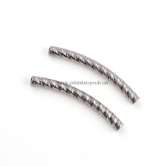 Stainless Steel Embossing Curved Tubes, Approx 3x30mm, Sell by Piece