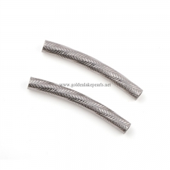 Stainless Steel Embossing Curved Tubes, Approx 6x50mm, Sell by Piece