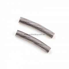 Stainless Steel Embossing Curved Tubes, Approx 6x35mm, Sell by PieceStainless Steel Embossing Curved Tubes, Approx 6x35mm, Sell by Piece
