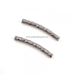 Stainless Steel Embossing Curved Tubes, Approx 4x35mm, Sell by Piece