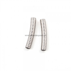 Stainless Steel Embossing Curved Tubes, Approx 6x35mm, Sell by Piece