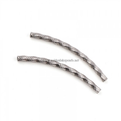 Stainless Steel Embossing Curved Tubes, Approx 3x45mm, Sell by Piece