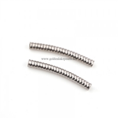 Stainless Steel Embossing Curved Tubes, Approx 4x35mm, Sell by Piece