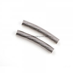Stainless Steel Embossing Curved Tubes, Approx 6x40mm, Sell by Piece